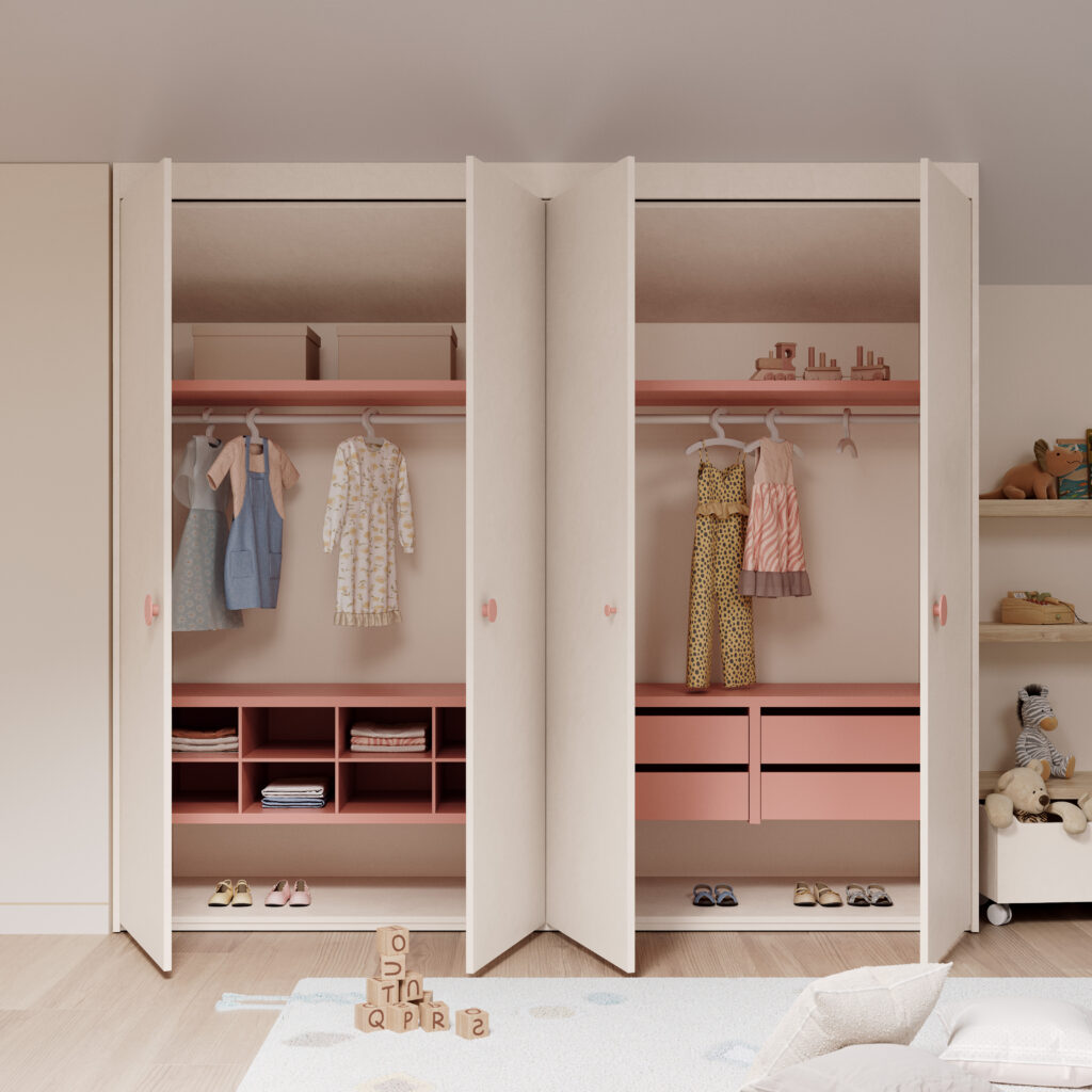 Armario Montessori en dormitorio Montessori infantil Tegar