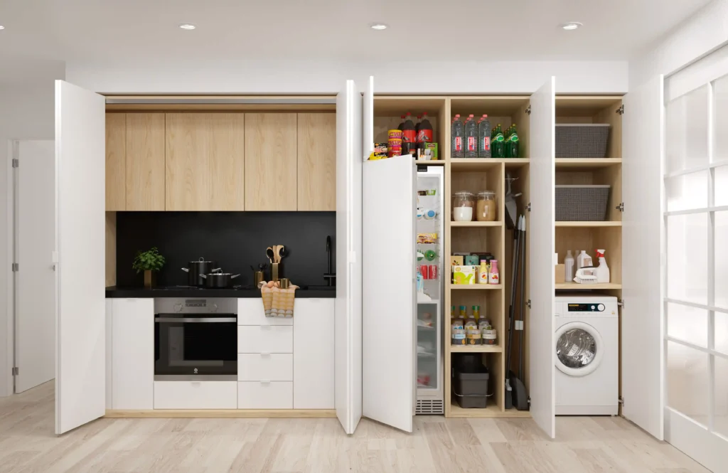 Cocina - Lavanderia cerrada - organización en pisos pequeños